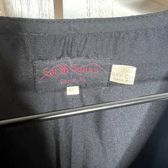 EARTH TONES SANTA FE VINTAGE Handmade M Bolivian Wool Embroidered Vest Western - Picture 7 of 13